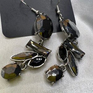 Elegant Black and Silver Dangle Earrings